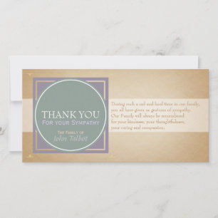 Green Circle P Square Tags Sympathy Thank you P Card