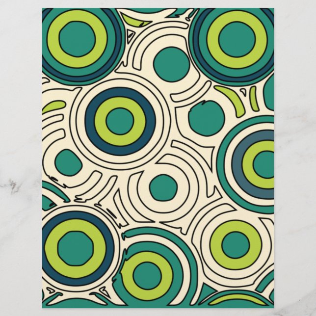 Green Circle Scrapbook Paper (Front)