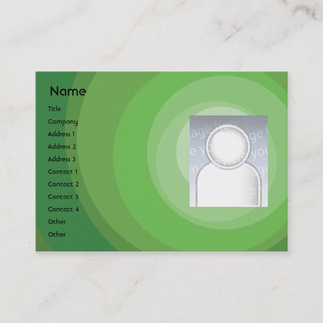 Green Circle Shades - Chubby Business Card (Front)