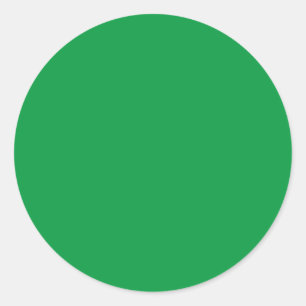 Green circle, solid colour classic round sticker
