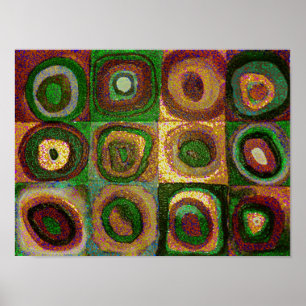 Green Circles Abstract Art Poster