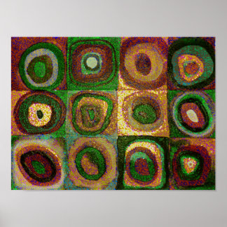 Green Circles Abstract Art Poster