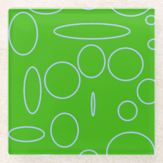 Green Circles Glass Coaster