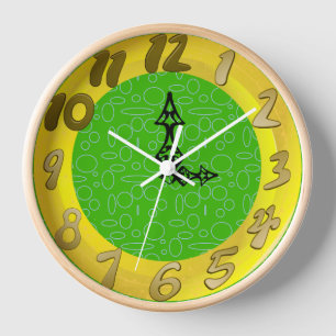 Green Circles Loops Clock