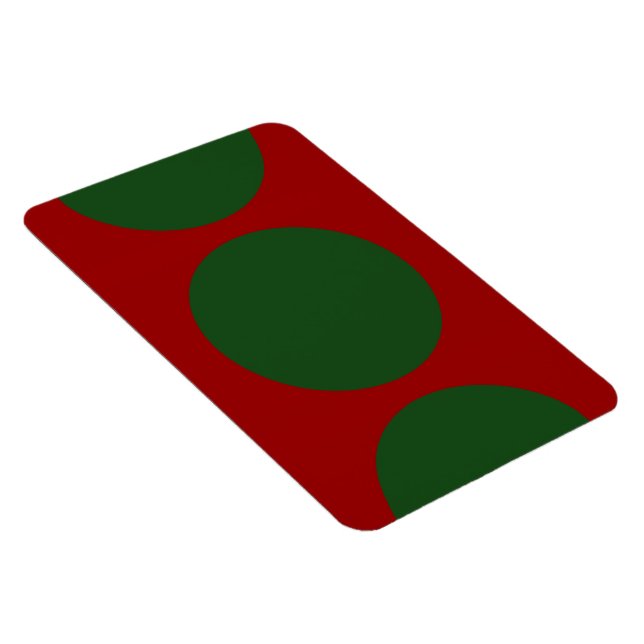 Green Circles on Red Magnet (Right Side)