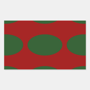 Green Circles on Red Rectangular Sticker
