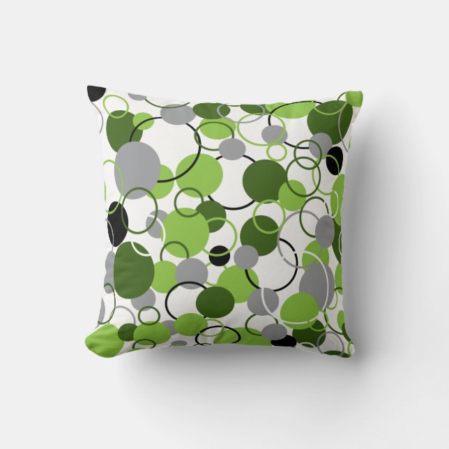 Green Circles Pattern Cushion (Front)