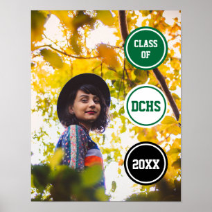 Green Circles Photo Graduation Poster