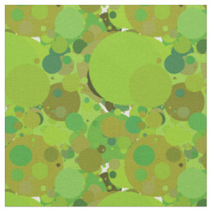 Green circles polka dots Geometric pattern Fabric