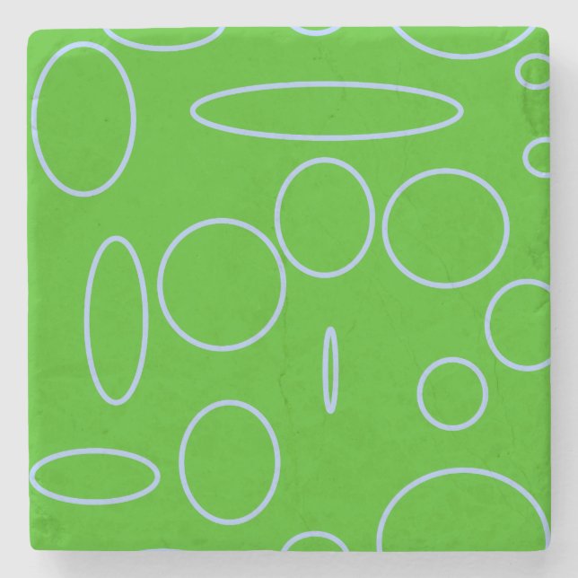Green Circles Stone Coaster (Front)