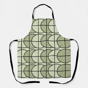 Green Circles Stripes Geometric  Apron