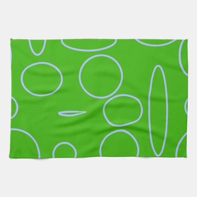 Green Circles Tea Towel (Horizontal)