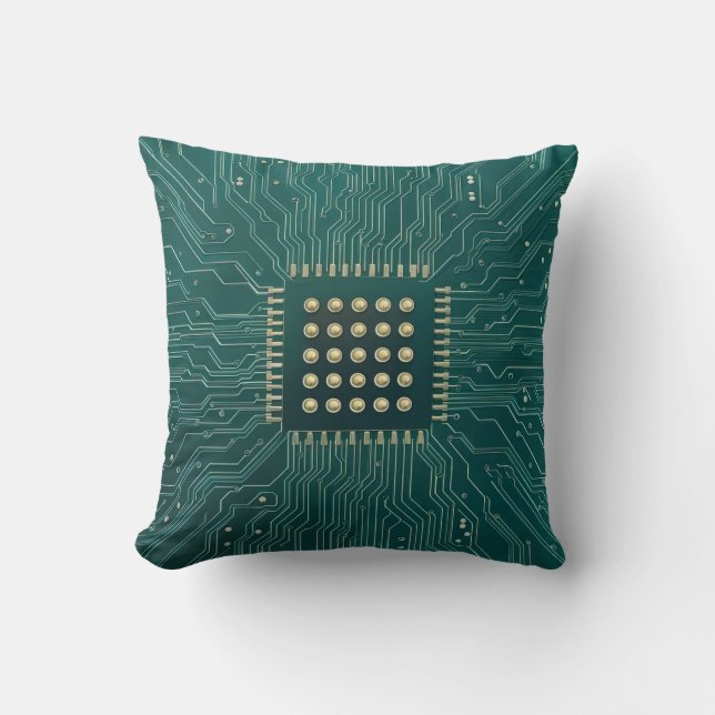 Green Circuit Board Cushion (Front)