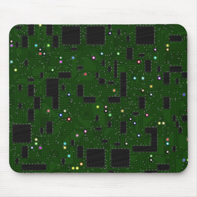 Green Circuit Board Mouse Pad (Front)