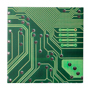 Green Circuit Board Pattern Ceramic Tile