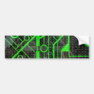 Green Circuit Bumper Sticker