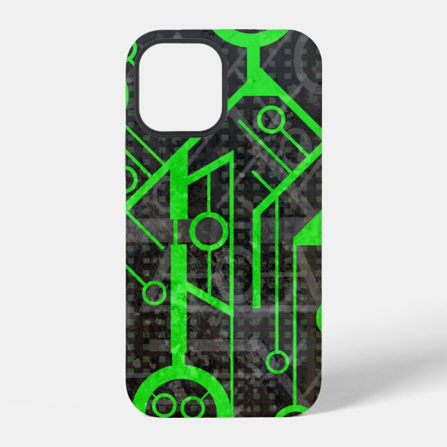 Green Circuit iPhone Case (Back)