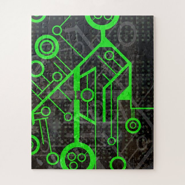 Green Circuit Jigsaw Puzzle (Vertical)