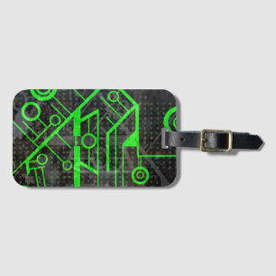 Green Circuit Luggage Tag