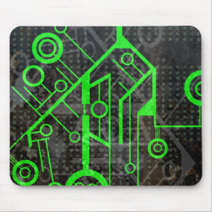 Green Circuit Mouse Pad