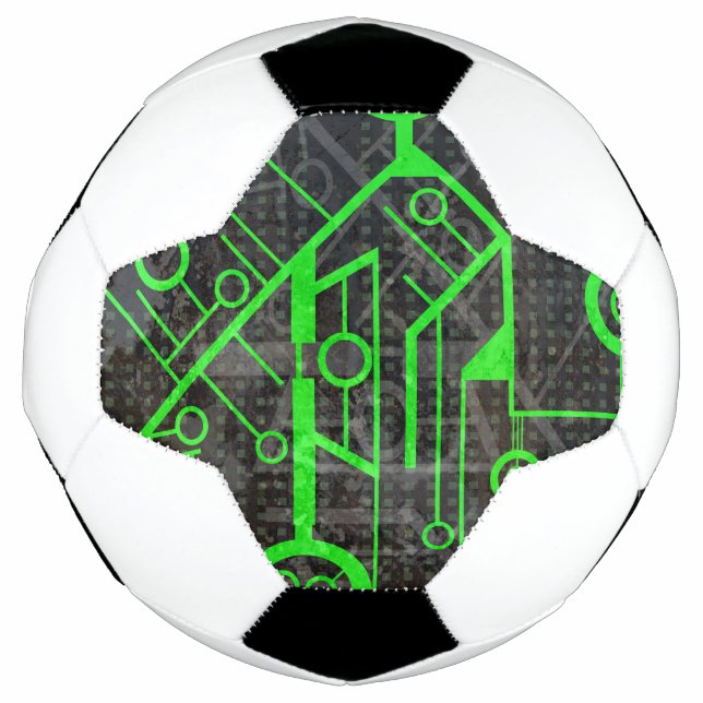 Green Circuit Soccer Ball (Front)