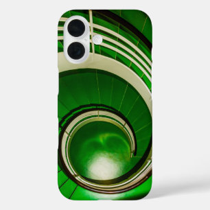 Green Circular Stairway iPhone 16 Case