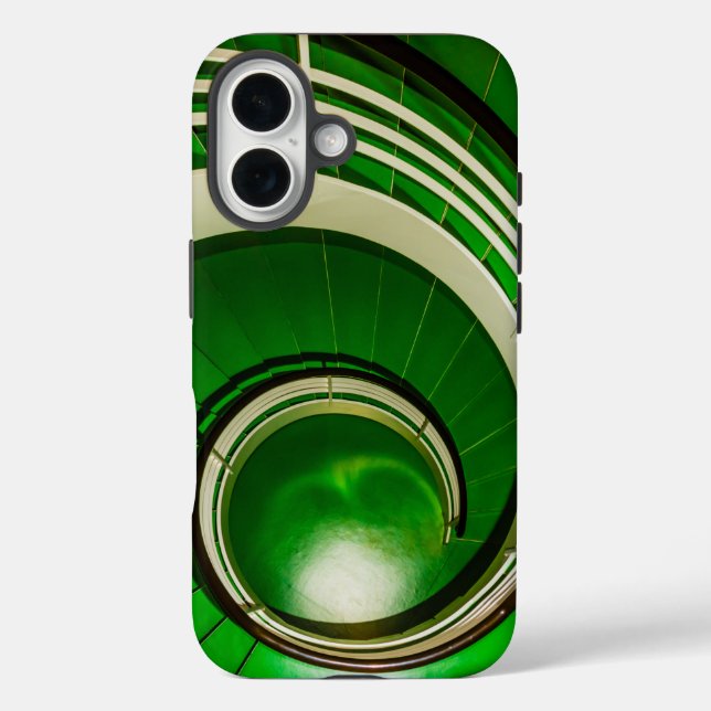 Green Circular Stairway Case-Mate iPhone Case (Back)