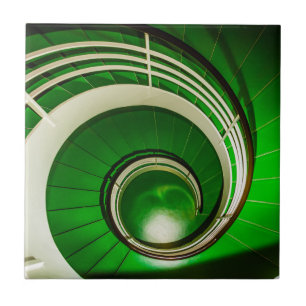 Green Circular Stairway Ceramic Tile