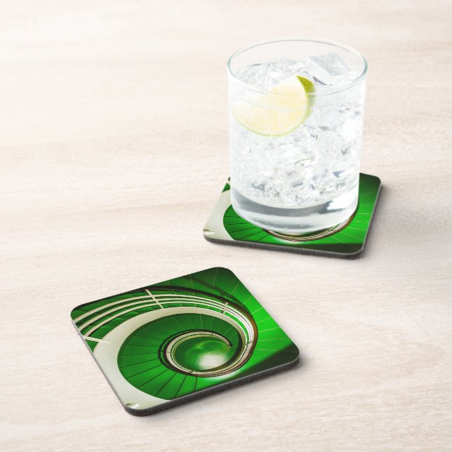 Green Circular Stairway Coaster (Right Side)