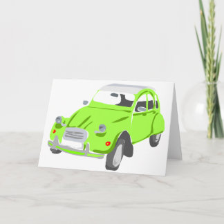 Green Citroen 2 CV Greeting Card