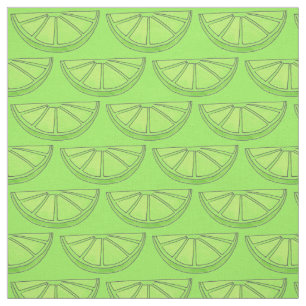 Green Citrus Grove Fruit Lime Slice Wedges Fabric