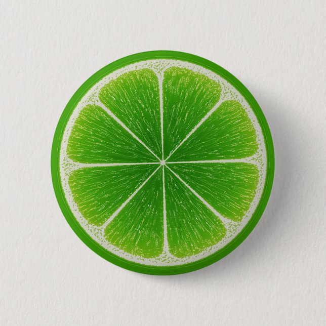 Green Citrus Lime Fruit Slice 6 Cm Round Badge (Front)