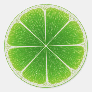 Green Citrus Lime Fruit Slice Classic Round Sticker
