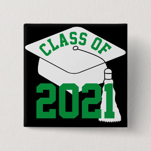 Green Class of 2024 Grad Cap Button