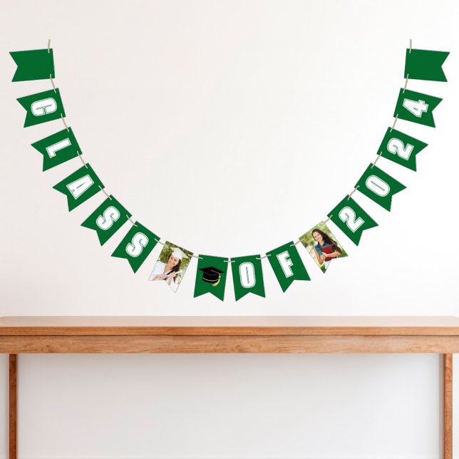 Green Class of 2024 Graduate Photo Graduation Bunting (Creator Uploaded)