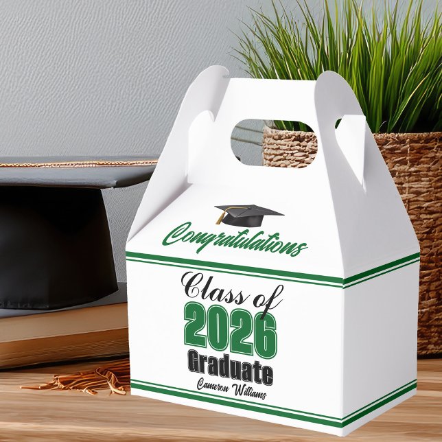 Green Class of 2026 Custom Graduation Party Favour Box (Creator Uploaded)