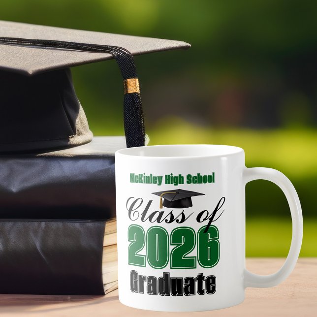Green Class of 2026 Graduation Keepsake Coffee Mug (Creator Uploaded)