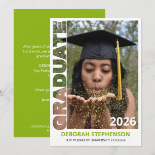 Green Class of 2026 Photo Graduation Announcement