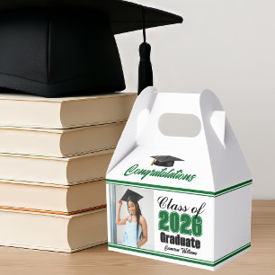 Green Class of 2026 Photo Graduation Party Favour Box