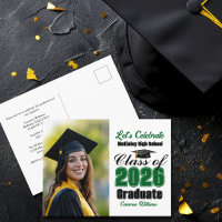 Green Class of 2026 Photo Graduation Party