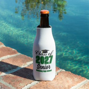 Green Class of 2027 Senior Custom High School Bottle Cooler