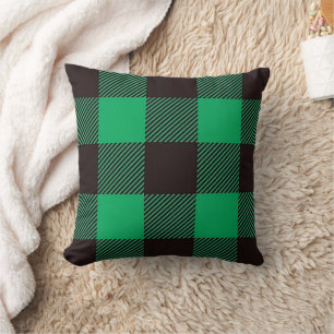 Green Classic Farmhouse Buffalo Plaid Cushion