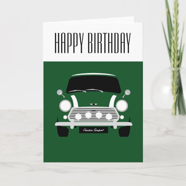 Green Classic Mini Car Card (Front)