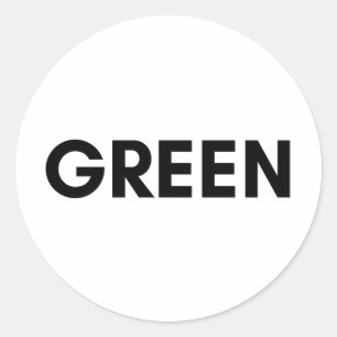 green classic round sticker