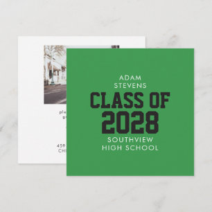 Green Classic Varsity Graduate Party Invitation