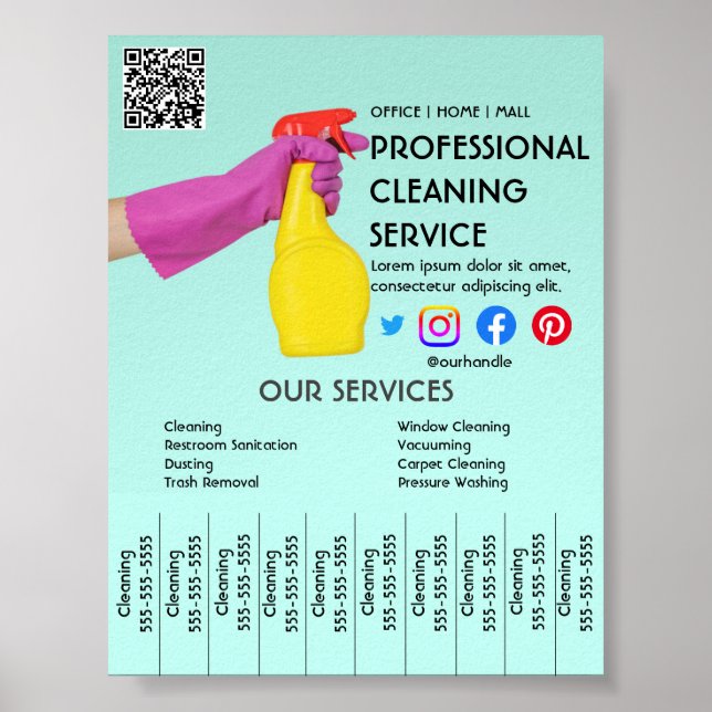 green cleaning Photo poster with tear-off tabs Fly (Front)