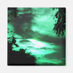 Green Clouded Sunrise Magnet