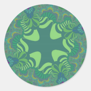 Green Clover Cross Classic Round Sticker