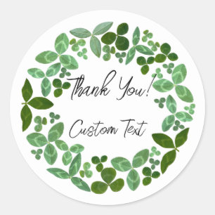 Green Clover - Customisable green lucky charm  Classic Round Sticker