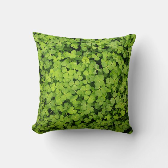 Green Clover Field Pillow (Front)